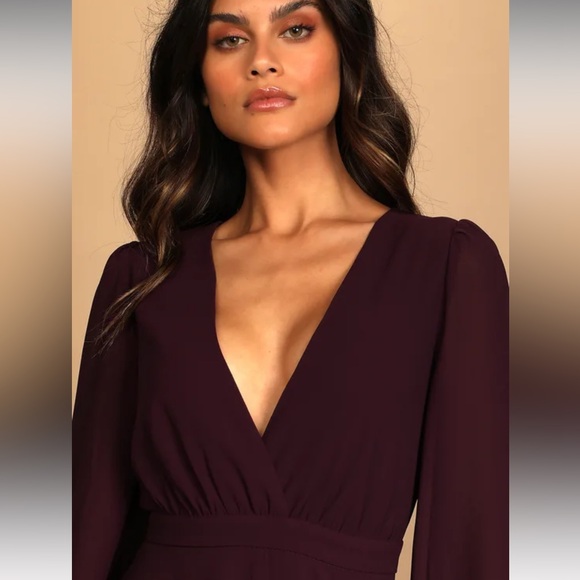 Lulus Adoring You Dark Purple Long Sleeve Maxi Dress - Picture 4 of 8
